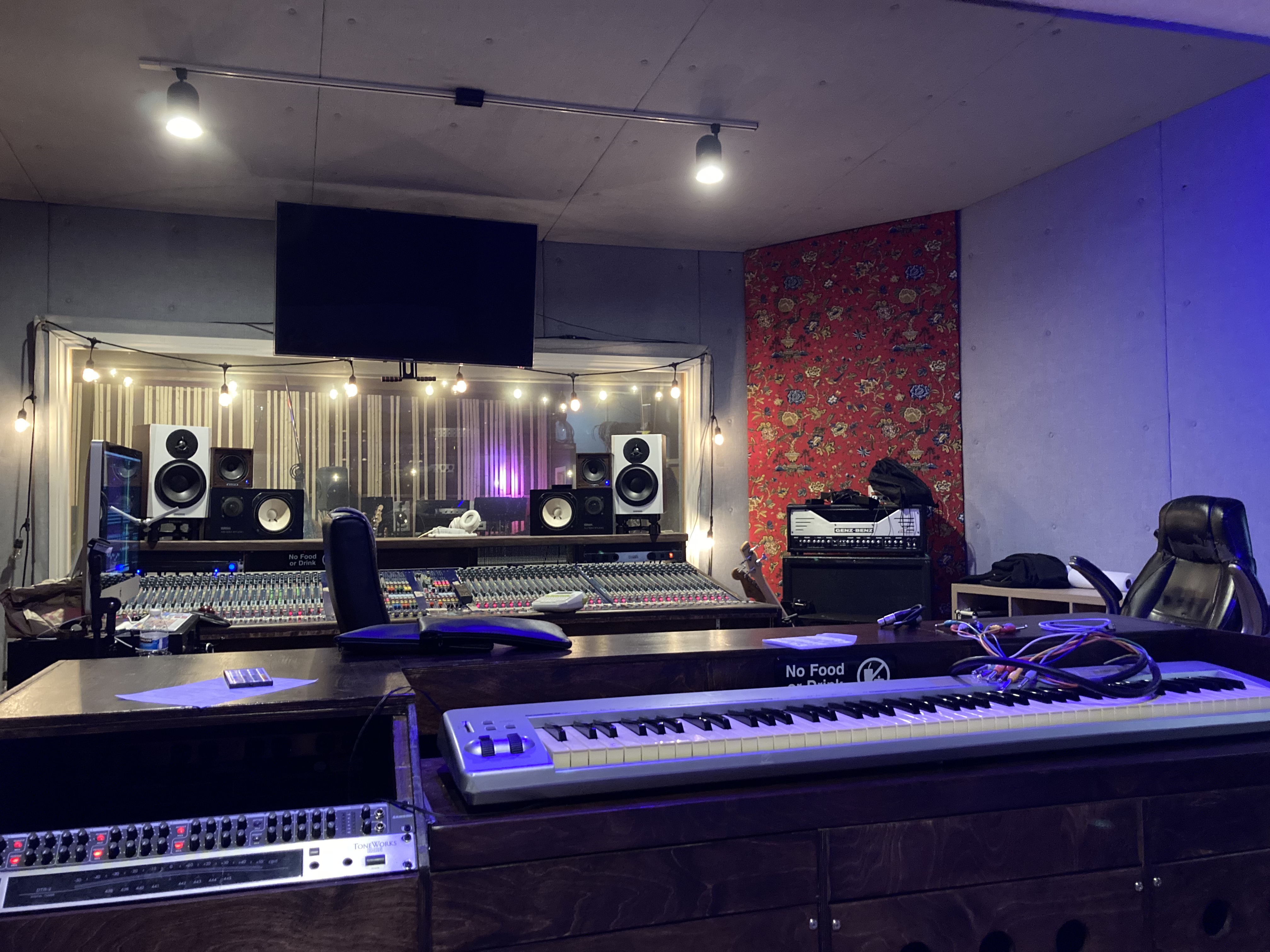 Control room at Weird Music Studios